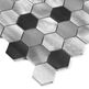 Dunin, Metallic, DUNIN ALLUMI GREY HEXAGON MIX 48 MOZAIKA METALOWA 30X30 