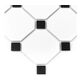 Dunin, Black&White, DUNIN OCTAGON WHITE 95 MOZAIKA GRESOWA 29.6X29.6 