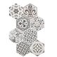 Equipe Ceramicas, Hexatile, EQUIPE HEXATILE HARMONY B&W DEKOR 17.5X20 (21357) 