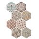 Equipe Ceramicas, Hexatile, EQUIPE HEXATILE HARMONY COLOURS DEKOR 17.5X20 (21356) 
