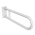 ANDEX BEZ BARIER UCHWYT PÓŁOKRĄGŁY STAŁY Z PŁYTĄ BIAŁY STAL NIERDZEWNA (819/B) 