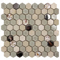 PICASA HEXAGON BEIGE MOZAIKA SZKLANO-KAMIENNA 30X30 
