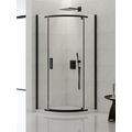 NEW TRENDY NEW KOMFORT BLACK KABINA PÓŁOKRĄGŁA R55 SZKŁO CZYSTE 6MM 90X90X195 (K-0469) 
