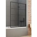 NEW TRENDY NEW SOLEO BLACK PARAWAN NAWANNOWY LEWY.WZÓR KRATKA SZKŁO CZYSTE 6MM 100X140 (P-0050) 