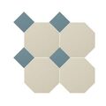 MANUFAKTURA MOZAIK OKTAGON BIAŁO NIEBIESKI MOZAIKA 34X34 