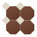 MANUFAKTURA MOZAIK OKTAGON CEGLANO BIAŁY MOZAIKA 34X34