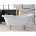 BESCO OTYLIA 160 NOGI ZŁOTE WANNA WOLNOSTOJĄCA RETRO OTWÓR ODPŁYWOWY I PRZELEWOWY 160X77X63 (OT-160-ZL-O) 