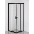 SEA-HORSE STYLIO KABINA KWADRATOWA 90X90X190 CZARNA SZKŁO TRANSPARENTNE Z POWŁOKĄ CLEANGLASS (BK502QTK+) 