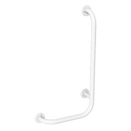 Andex, Bez Barier, ANDEX BEZ BARIER UCHWYT KĄTOWY LEWY 60X30 CM BIAŁY STAL NIERDZEWNA (823/L/B) 