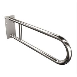 Andex, Bez Barier, ANDEX BEZ BARIER UCHWYT PÓŁOKRĄGŁY STAŁY Z PŁYTĄ STAL NIERDZEWNA INOX (819/CC) 