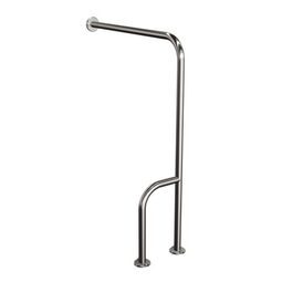 Andex, Bez Barier, ANDEX BEZ BARIER UCHWYT ŚCIENNO-PODŁOGOWY LEWY 70X80 STAL NIERDZEWNA INOX (814/L/CC) 