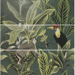 Ape Ceramica, Silk, APE CERAMICA ABC TOUCAN GREEN SET(3) DEKOR 40X120 