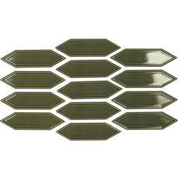 Carmen Ceramic Art, Hamptons, CARMEN CERAMIC ART COOPER VICTORIAN GREEN CRACKLED PŁYTKA ŚCIENNA 5X18 