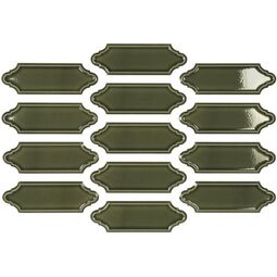 Carmen Ceramic Art, Hamptons, CARMEN CERAMIC ART MECOX VICTORIAN GREEN CRACKLED PŁYTKA ŚCIENNA 5X15 