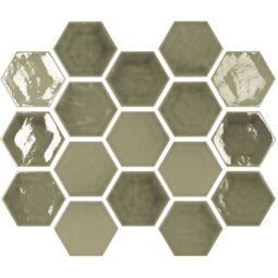 Carmen Ceramic Art, Memories, CARMEN CERAMIC ART DAWN VICTORIAN GREEN CRACKLED PŁYTKA ŚCIENNA 12X13.8 