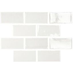 Carmen Ceramic Art, Memories, CARMEN CERAMIC ART MOMENTS WHITE CRACKLED PŁYTKA ŚCIENNA 6.5X13 