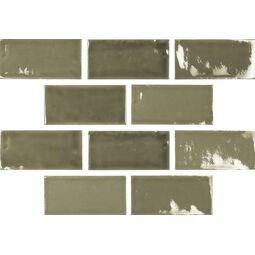 Carmen Ceramic Art, Memories, CARMEN CERAMIC ART MOMENTS VICTORIAN GREEN CRACKLED PŁYTKA ŚCIENNA 6.5X13 