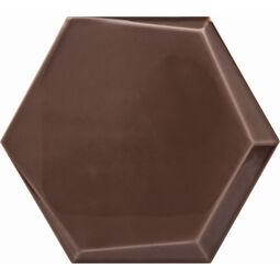 Decus, Hexagono Cuna, DECUS HEXAGONO CUNA CHOCOLATE BRILLO PŁYTKA ŚCIENNA 15X17 