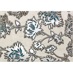 Domino, Gris, DOMINO GRIS FLOWER TURKUS DEKOR 25X36 