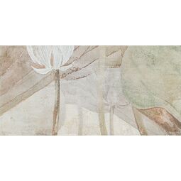 Domino, Tortora, DOMINO TORTORA FLOWERS B ELEMENT 1 OBRAZ GRESOWY 59.8X119.8X0.8 