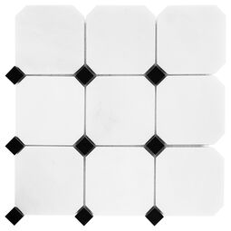 Dunin, Black&White, DUNIN BLACK&WHITE PURE B&W OCTAGON 100 MOZAIKA KAMIENNA 30.5X30.5 