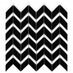 Dunin, Black&White, DUNIN BLACK&WHITE PURE BLACK CHEVRON MIX MOZAIKA KAMIENNA  30.5X31 