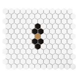Dunin, House Loves, DUNIN MINI HEXAGON BLACK BEETLE MATT MOZAIKA 26X30 