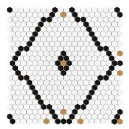 Dunin, House Loves, DUNIN MINI HEXAGON ROMBDANCE BLACK MATT MOZAIKA 50.2 X 52.3 
