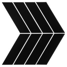 Dunin, Royal Chevron, DUNIN ROYAL CHEVRON BLACK MATT MOZAIKA 31.8X22.4 