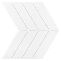 Dunin, Royal Chevron, DUNIN ROYAL CHEVRON WHITE MATT MOZAIKA CERAMICZNA 31.8X22.4 