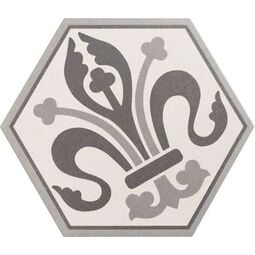 Equipe Ceramicas, Hexatile, EQUIPE HEXATILE HARMONY B&W DEKOR 17.5X20 (21357) 