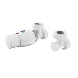 Instal-Projekt, Akcesoria, INSTAL-PROJEKT Z13 ZESTAW TERMOSTATYCZNY KĄTOWY KOLOR BIAŁY PEX (6037000VT) 