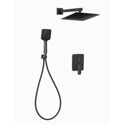 Invena, Siros, INVENA SIROS 011 ZESTAW PODTYNKOWY Z BATERIĄ PODTYNKOWĄ 2- FUNKCYJNĄ CZARNY (BS-90-011-A) 