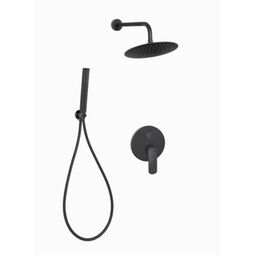 Invena, Siros, INVENA SIROS 012 ZESTAW PODTYNKOWY Z BATERIĄ PODTYNKOWĄ 2- FUNKCYJNĄ CZARNY (BS-90-012-A) 