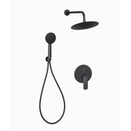 Invena, Siros, INVENA SIROS 013 ZESTAW PODTYNKOWY Z BATERIĄ PODTYNKOWĄ 2- FUNKCYJNĄ CZARNY (BS-90-013-A) 