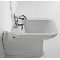 Kerasan, Waldorf, KERASAN WALDORF BIAŁY BIDET STOJĄCY Z PIERŚCIENIEM ODPŁYWU W KOLORZE ZŁOTYM (4120K2) 65X37 