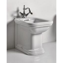Kerasan, Waldorf, KERASAN WALDORF CZARNY BIDET STOJĄCY Z PIERŚCIENIEM ODPŁYWU W KOLORZE BRĄZU (4121K6) 55X37 