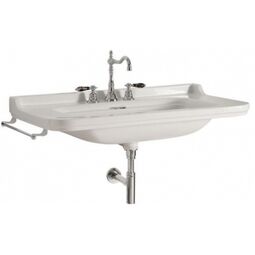 Kerasan, Waldorf, KERASAN WALDORF UMYWALKA BIAŁA Z PIERŚCIENIEM ODPŁYWU W KOLORZE CHROM (4141K1) 80X55 