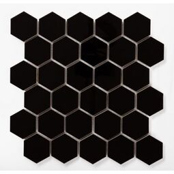 Manufaktura Mozaik, Heksagon, MANUFAKTURA MOZAIK HEKSAGON CZARNY POŁYSK MOZAIKA 30X30 