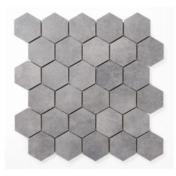Manufaktura Mozaik, Heksagon, MANUFAKTURA MOZAIK HEKSAGON DARK GREY MOZAIKA 30X30 