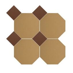 Manufaktura Mozaik, Oktagon, MANUFAKTURA MOZAIK OKTAGON ŻÓŁTO CEGLANY MOZAIKA 34X34 