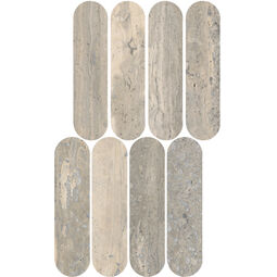 Marazzi, Mystone Travertino, MARAZZI MYSTONE TRAVERTINO SILVER LUX MOSAICO OVALE M9PK 20X36.5 