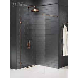 New Trendy, Avexa Copper, NEW TRENDY AVEXA COPPER BRUSHED KABINA WALK IN. SZKŁO CZYSTE 6MM 90X200 (EXK-3754) 
