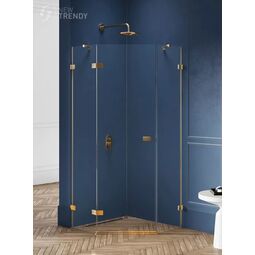New Trendy, Avexa Gold, NEW TRENDY AVEXA GOLD BRUSHED KABINA PIĘCIOKĄTNA DRZWI PRAWE. SZKŁO CZYSTE 6MM 90X90X200 (EXK-3854) 