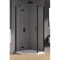 New Trendy, New Azura Black, NEW TRENDY NEW AZURA BLACK KABINA PIĘCIOKĄTNA PRAWA. SZKŁO CZYSTE 6MM 90X90X195 (K-0668) 