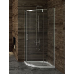 New Trendy, New Komfort, NEW TRENDY NEW KOMFORT KABINA PÓŁOKRĄGŁA R55 SZKŁO CZYSTE 6MM 80X80X195 (K-0434) 