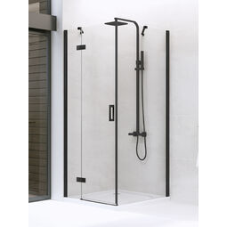 New Trendy, New Renoma Black, NEW TRENDY NEW RENOMA BLACK KABINA KWADRATOWA LEWA. SZKŁO CZYSTE 6MM 90X90X195 (D-0203A/D-0111B) 