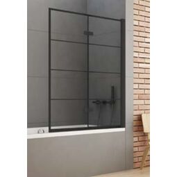 New Trendy, New Soleo Black, NEW TRENDY NEW SOLEO BLACK PARAWAN NAWANNOWY LEWY.WZÓR KRATKA SZKŁO CZYSTE 6MM 100X140 (P-0049) 