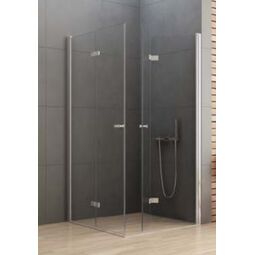 New Trendy, New Soleo, NEW TRENDY NEW SOLEO KABINA KWADRATOWA. DRZWI SKŁADANE PODWÓJNIE.SZKŁO CZYSTE 6MM 90X90X195 (D-0149A/D-0153A) 