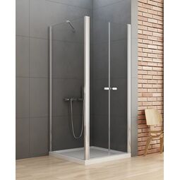 New Trendy, New Soleo, NEW TRENDY NEW SOLEO KABINA KWADRATOWA DWUDRZWIOWA. WSPORNIK SKOŚNY. SZKŁO CZYSTE 90X90X195 (D-0145A/D-0092B) 